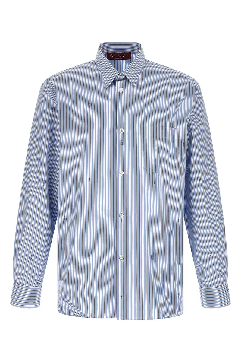 GUCCI Camicia Fil Coupé Azzurro