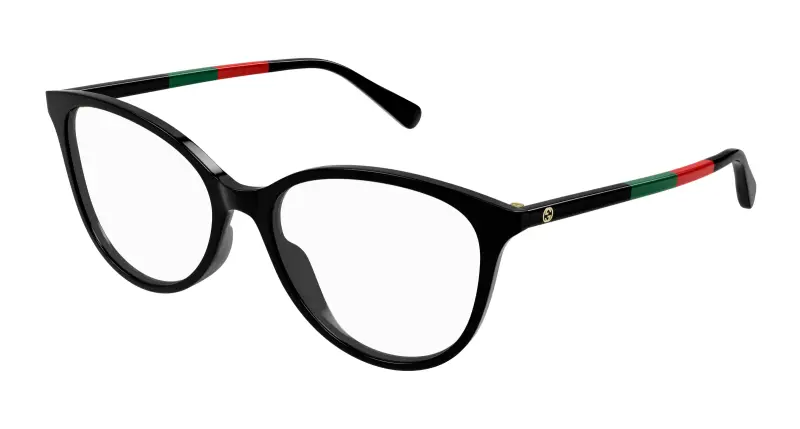 Gucci Donna GG1359O 005 Montature da vista Acetato Nero Trasparente Cat Eye