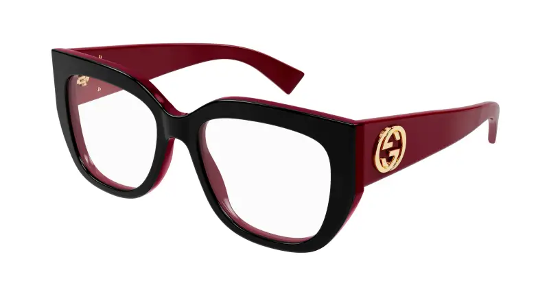 Gucci Donna GG1846O 003 Montature da vista Acetato Nero Trasparente Farfalla