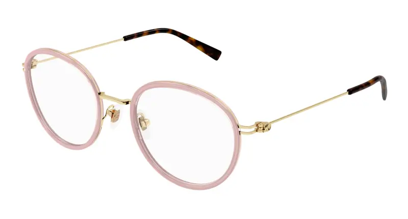 Gucci Donna GG1851OA 008 Montature da vista Iniettato Rosa Trasparente Rotonda