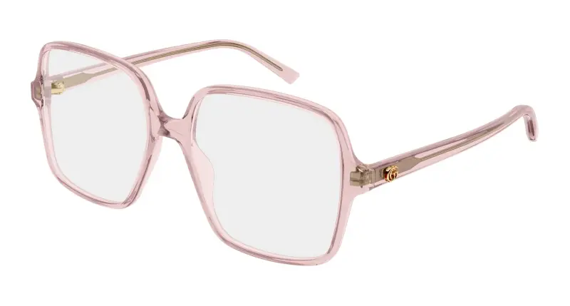 Gucci Donna GG1994O 003 Montature da vista Acetato Rosa Trasparente Squadrata