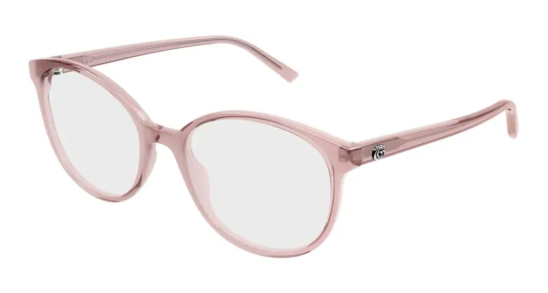 Gucci Donna GG1996O 003 Montature da vista Acetato Rosa Trasparente Rotonda