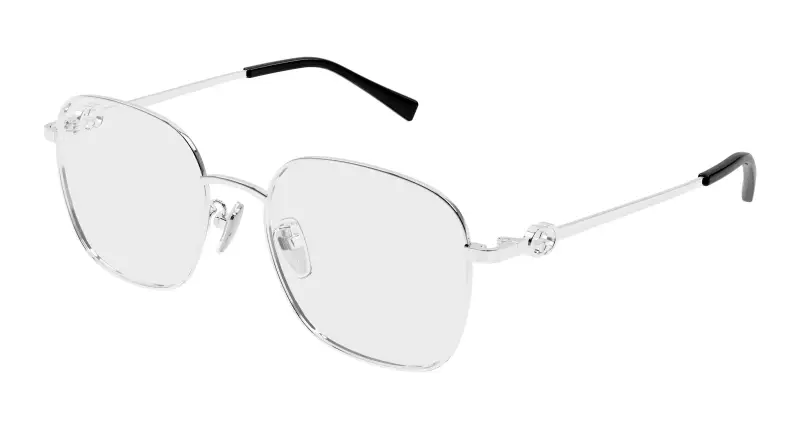 Gucci Donna GG2006OA 002 Montature da vista Metallo Argento Trasparente Rotonda