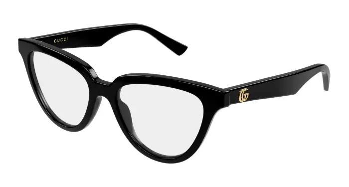 Donna Gucci GG2179O 001 Montature da vista Acetato Nero Trasparente Cat Eye