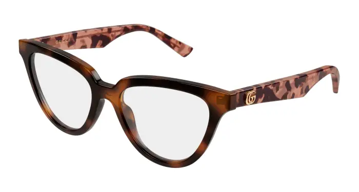 Donna Gucci GG2179O 004 Montature da vista Acetato Havana Trasparente Cat Eye