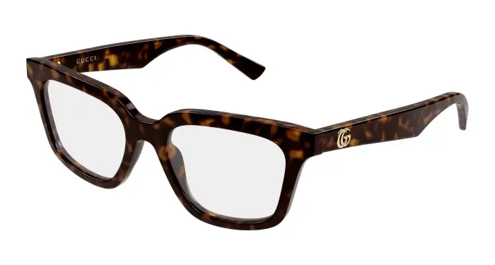 Donna Gucci GG2180O 002 Montature da vista Acetato Havana Trasparente Squadrata