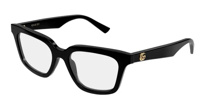 Donna Gucci GG2181O 001 Montature da vista Acetato Nero Trasparente Geometrica
