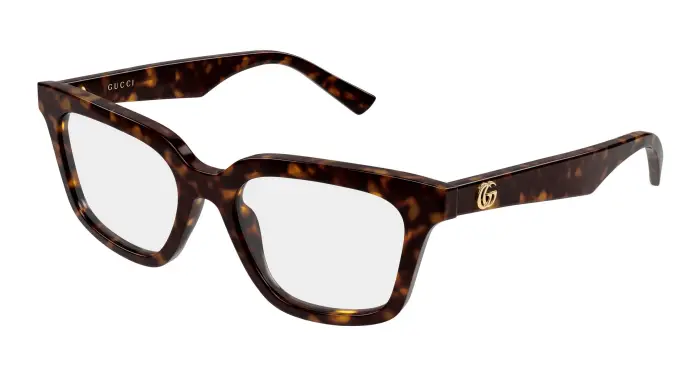 Donna Gucci GG2181O 002 Montature da vista Acetato Havana Trasparente Geometrica