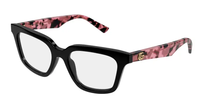 Donna Gucci GG2181O 003 Montature da vista Acetato Nero Trasparente Geometrica