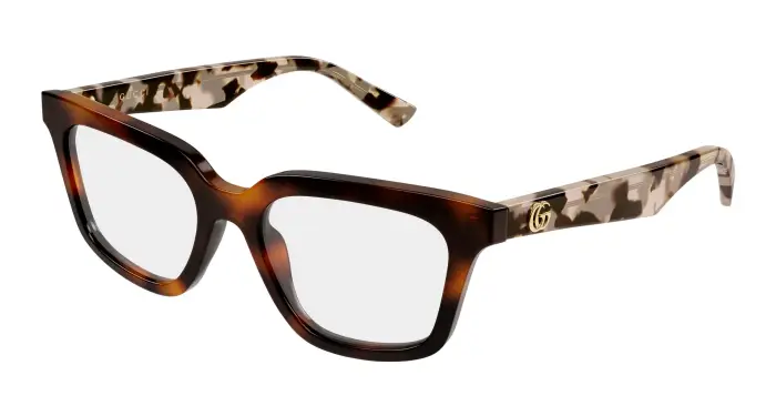 Donna Gucci GG2181O 004 Montature da vista Acetato Havana Trasparente Geometrica