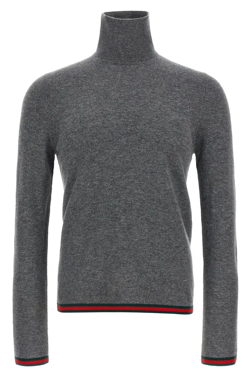 GUCCI Maglia Nastro Web Grigio