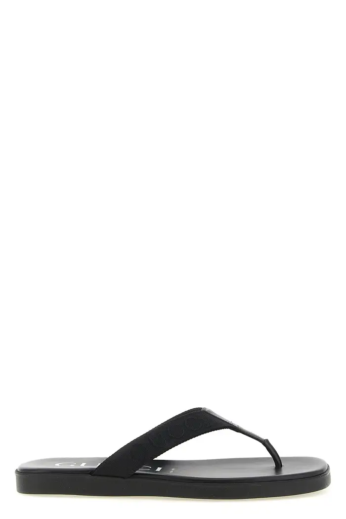 GUCCI Sandali Infradito In Jacquard Nero