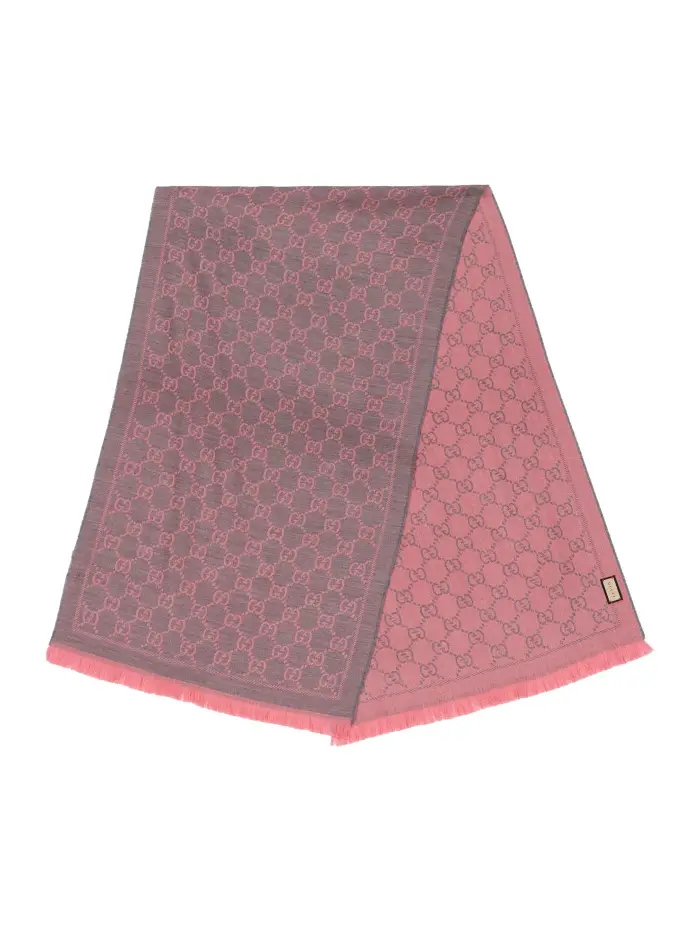 GUCCI Sciarpa realizzata in lana GRIGIO