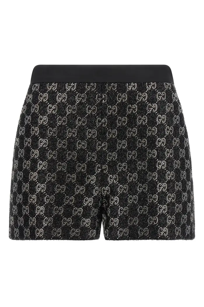 GUCCI Short Tweed Lamé Gg Nero