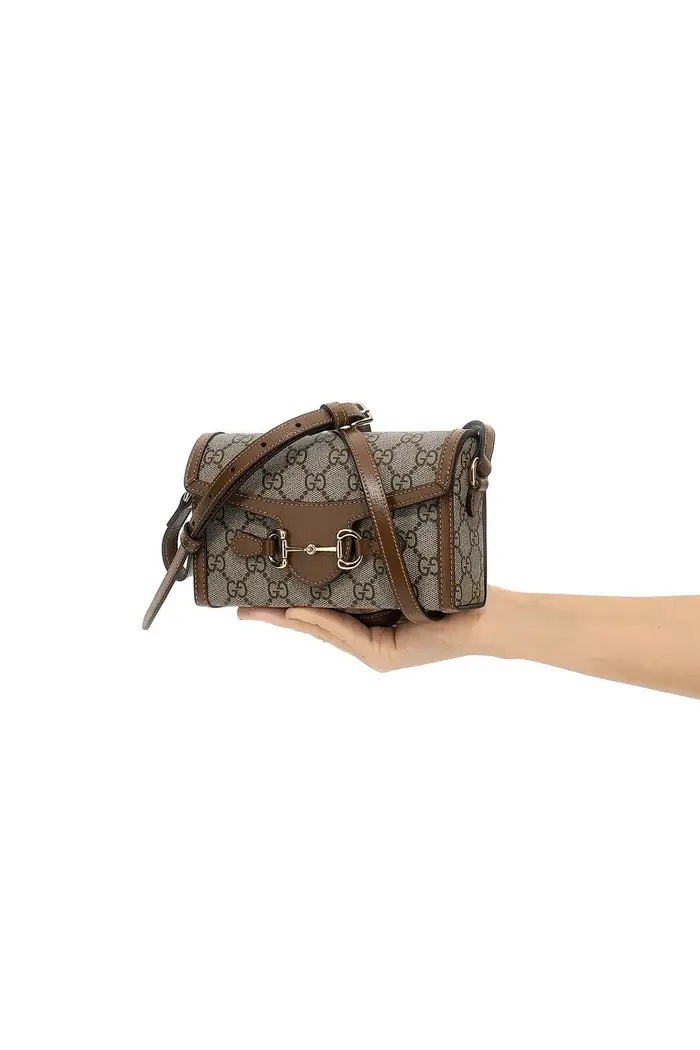 GUCCI Tracolla Horsebit 1955 Mini Marrone