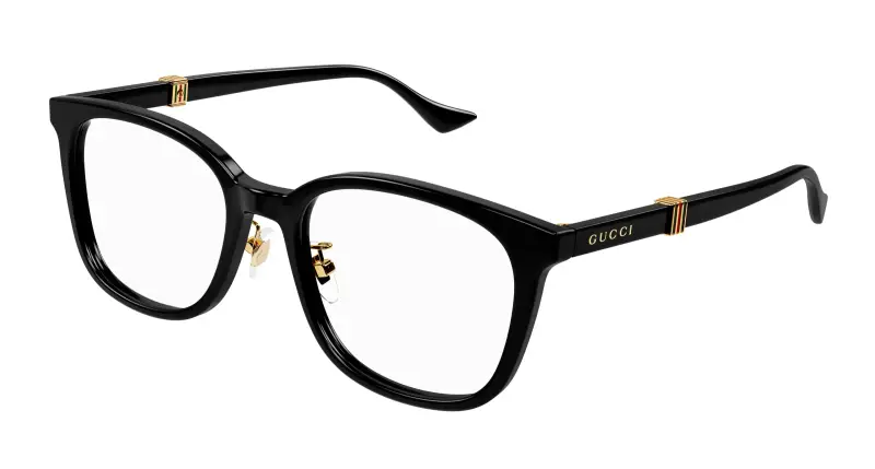 Gucci Uomo GG1500OK 001 Montature da vista Acetato Nero Trasparente Rotonda