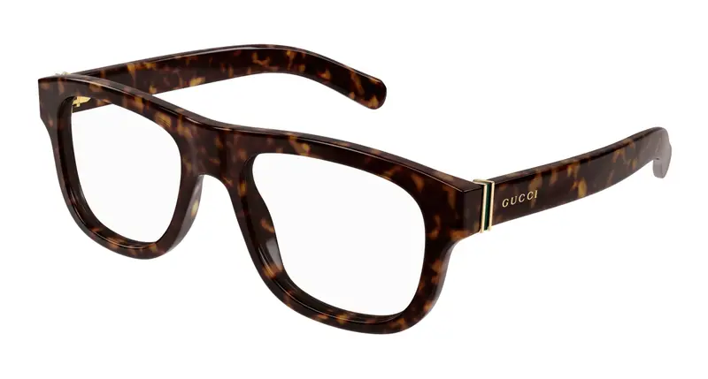 Gucci Uomo GG1509O 002 Montature da vista Acetato Havana Trasparente Rotonda
