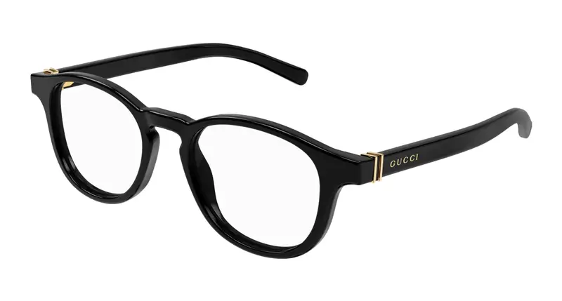 Gucci Uomo GG1510O 001 Montature da vista Acetato Nero Trasparente Rotonda