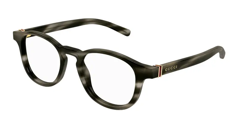 Gucci Uomo GG1510O 003 Montature da vista Acetato Havana Trasparente Rotonda