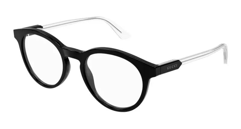 Gucci Uomo GG1822O 003 Montature da vista Acetato Nero Trasparente Rotonda