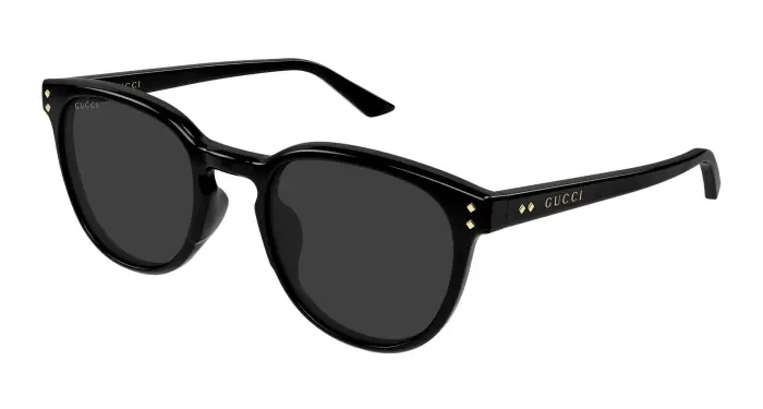 Uomo Gucci GG2134SA 001 Occhiali da sole Acetato Nero Grigio Rotonda