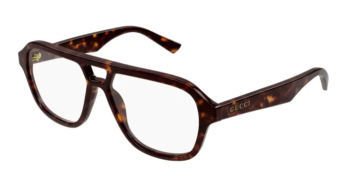 Uomo Gucci GG2183O 002 Montature da vista Acetato Havana Trasparente Rotonda