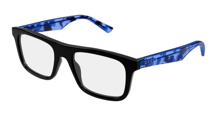Uomo Gucci GG2184O 003 Montature da vista Acetato Nero Trasparente Squadrata