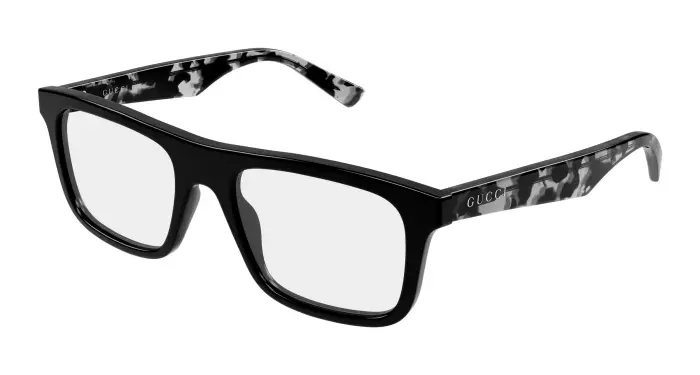 Uomo Gucci GG2184O 004 Montature da vista Acetato Nero Trasparente Squadrata