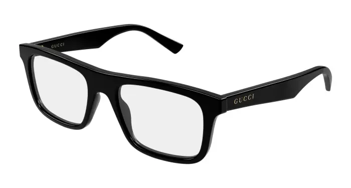 Uomo Gucci GG2184O 005 Montature da vista Acetato Nero Trasparente Squadrata