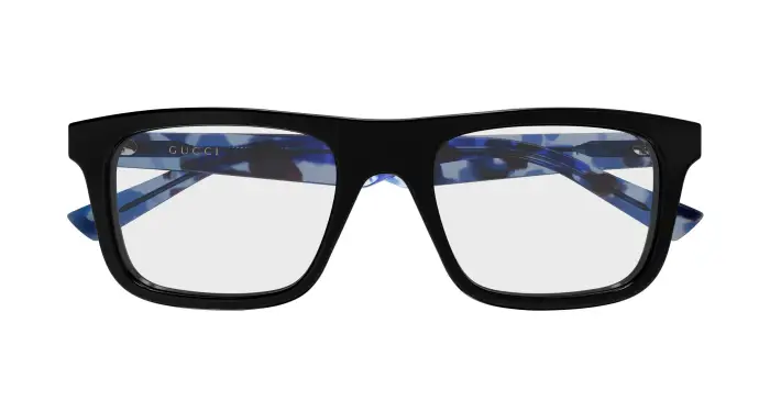 Uomo Gucci GG2184O 007 Montature da vista Acetato Nero Trasparente Squadrata