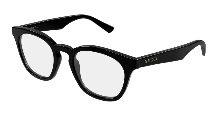 Uomo Gucci GG2185O 001 Montature da vista Acetato Nero Trasparente Rotonda