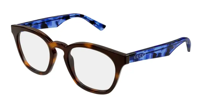 Uomo Gucci GG2185O 003 Montature da vista Acetato Havana Trasparente Rotonda
