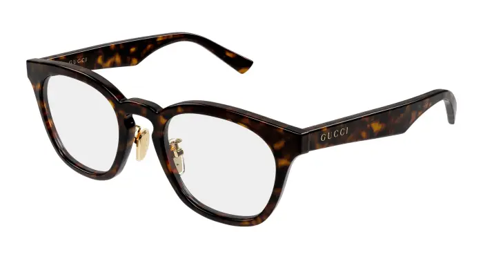 Uomo Gucci GG2187OA 002 Montature da vista Acetato Havana Trasparente Rotonda