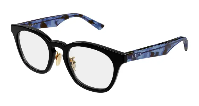 Uomo Gucci GG2187OA 003 Montature da vista Acetato Nero Trasparente Rotonda