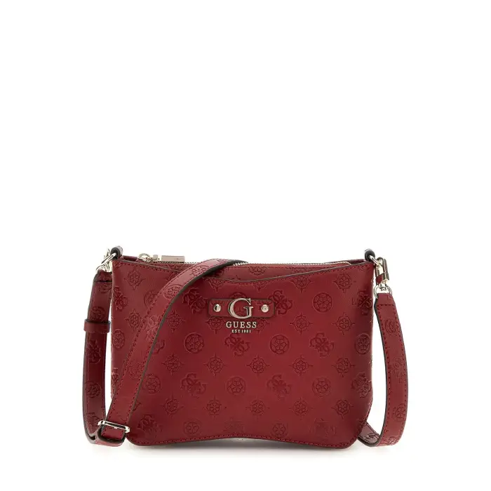 Borsa a tracolla con zip donna Guess Gerty Rouge