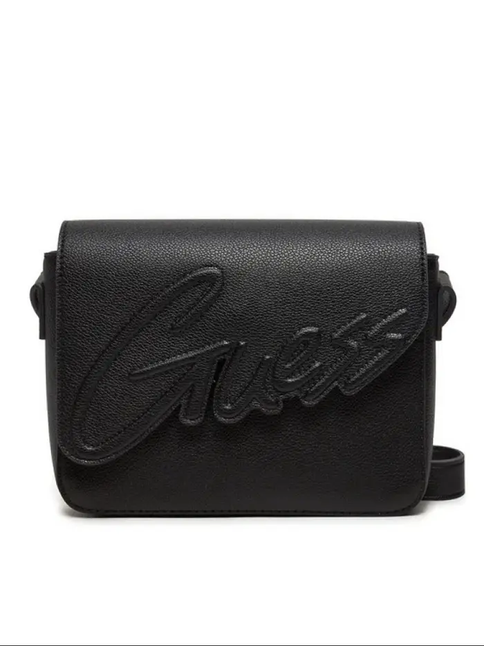 Guess borsa kids crossbody flap bag nera