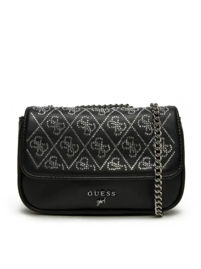 Guess borsa kids nera con logo all over
