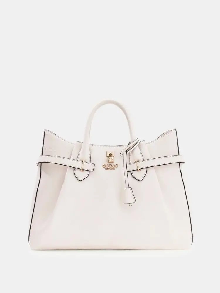 Guess borsetta yesba in ecopelle saffiano bianco