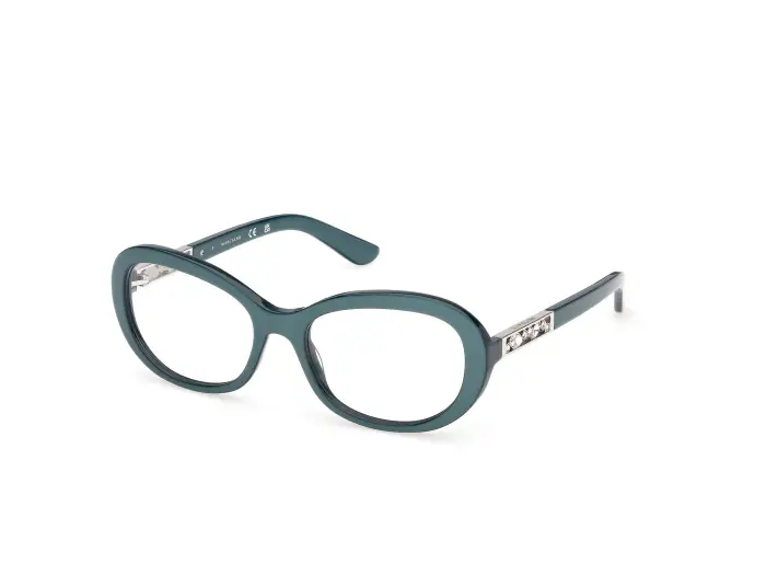 Guess by Marciano Donna GM50065 87 Montature da vista Acetato Turchese Rotonda Normale