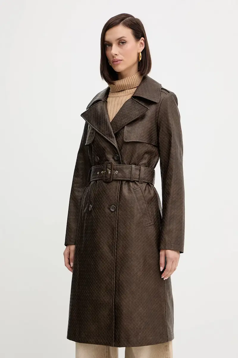 Guess cappotto CARMEN colore marrone W5YL32 WHGT0