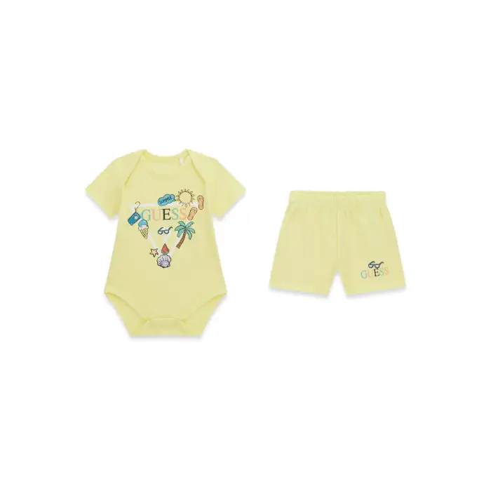 Guess Completo body e pantaloncini per neonato maschio STR Rose