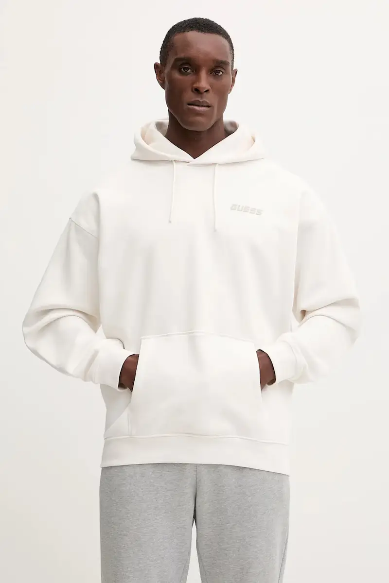 Guess felpa EMIS uomo colore beige con cappuccio Z4YQ00 K9V31