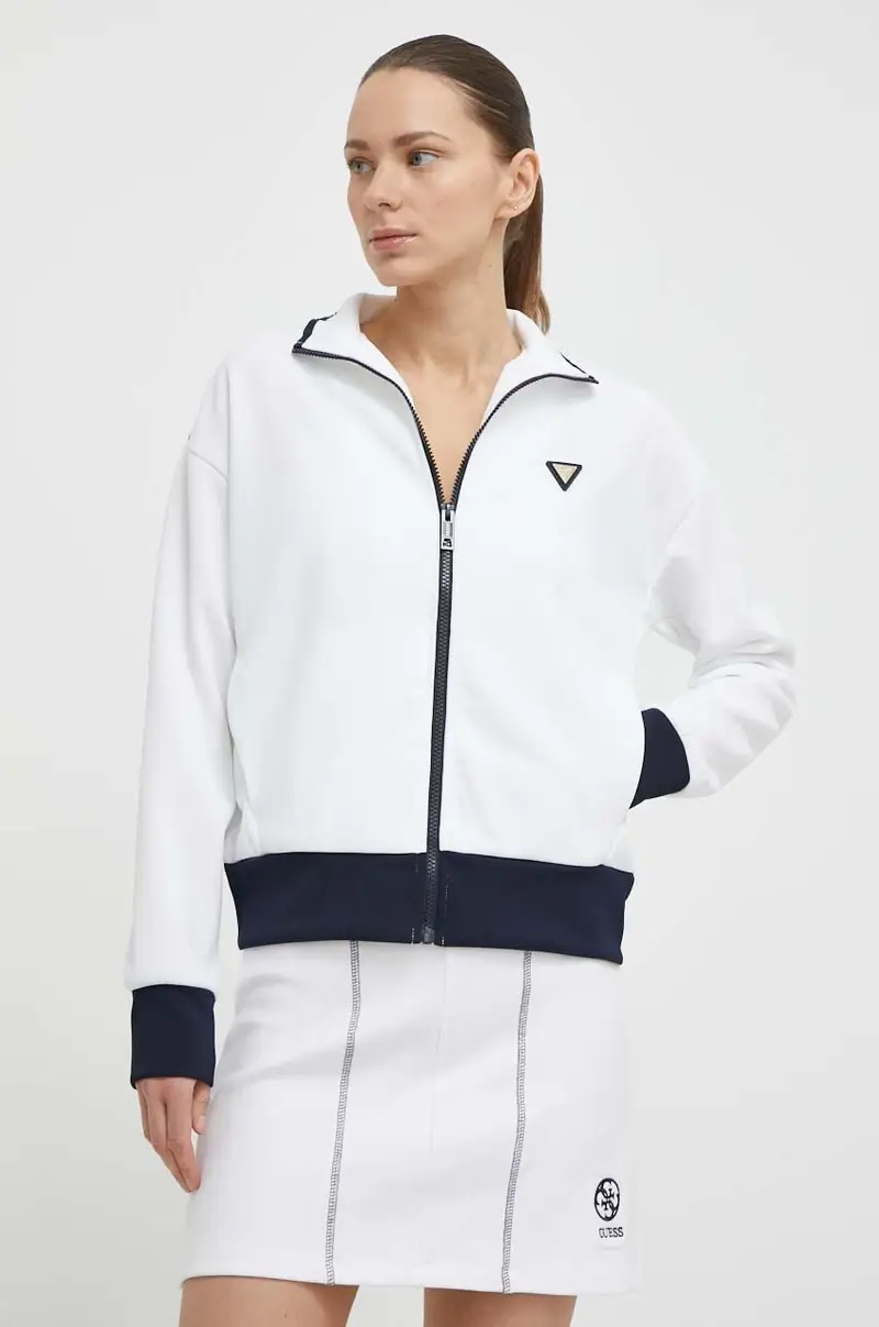 Guess felpa MYLAH donna colore bianco con applicazione V4GQ02 KBFB2