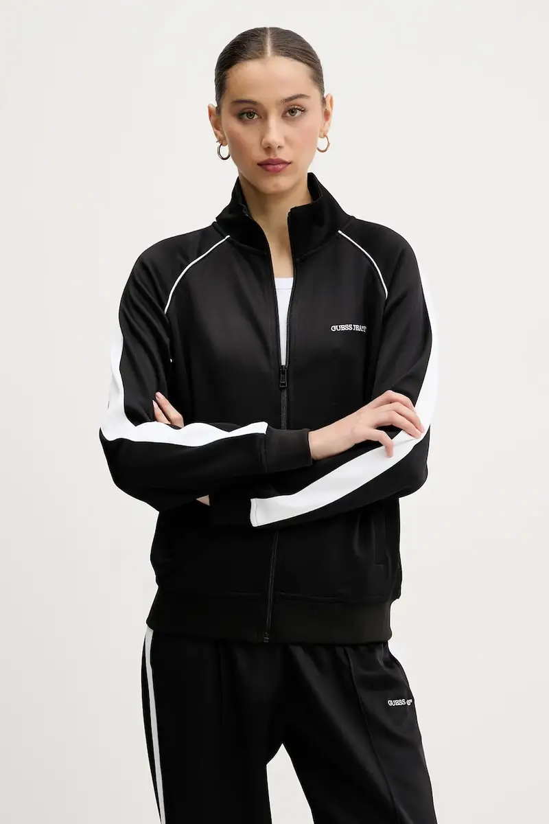 Guess Jeans felpa colore nero con applicazione W5GQ38 KB212