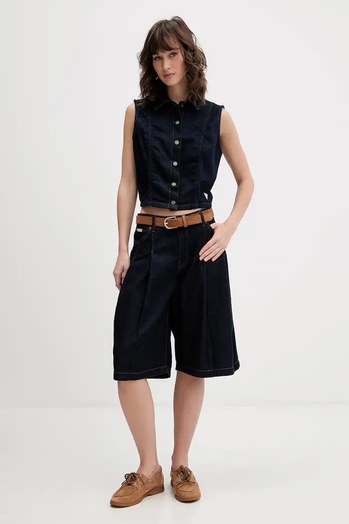 Guess Jeans pantaloncini eleganti da donna in jeans Blu navy