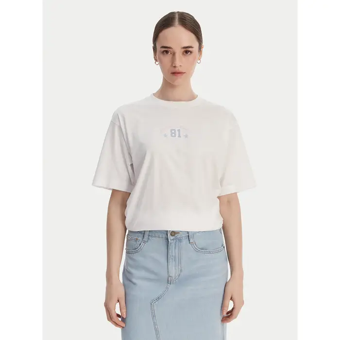 T-shirt W6RI20 K8HM0 Bianco Oversize