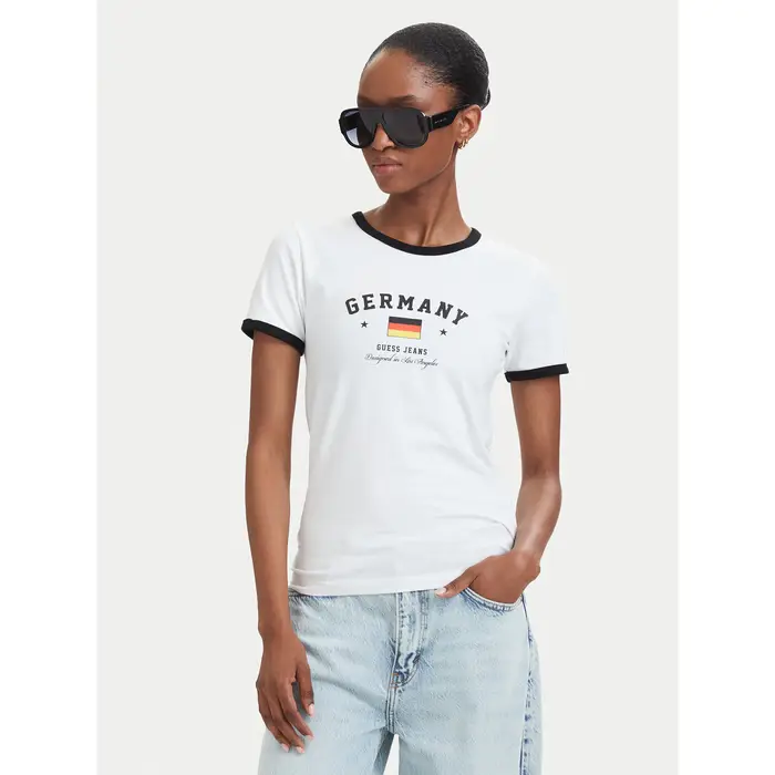 Guess Jeans T-shirt W6YI16 K3995 Bianco Slim Fit