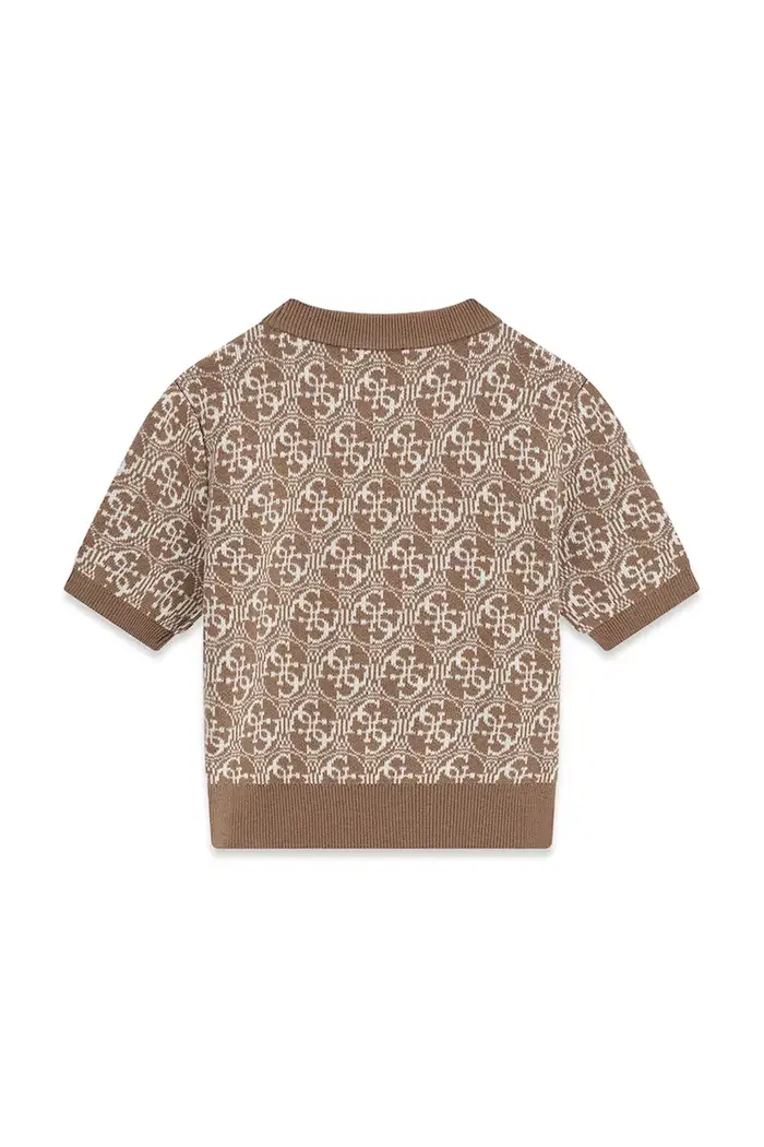 maglione a maniche corte per bambini con misto lana Marrone