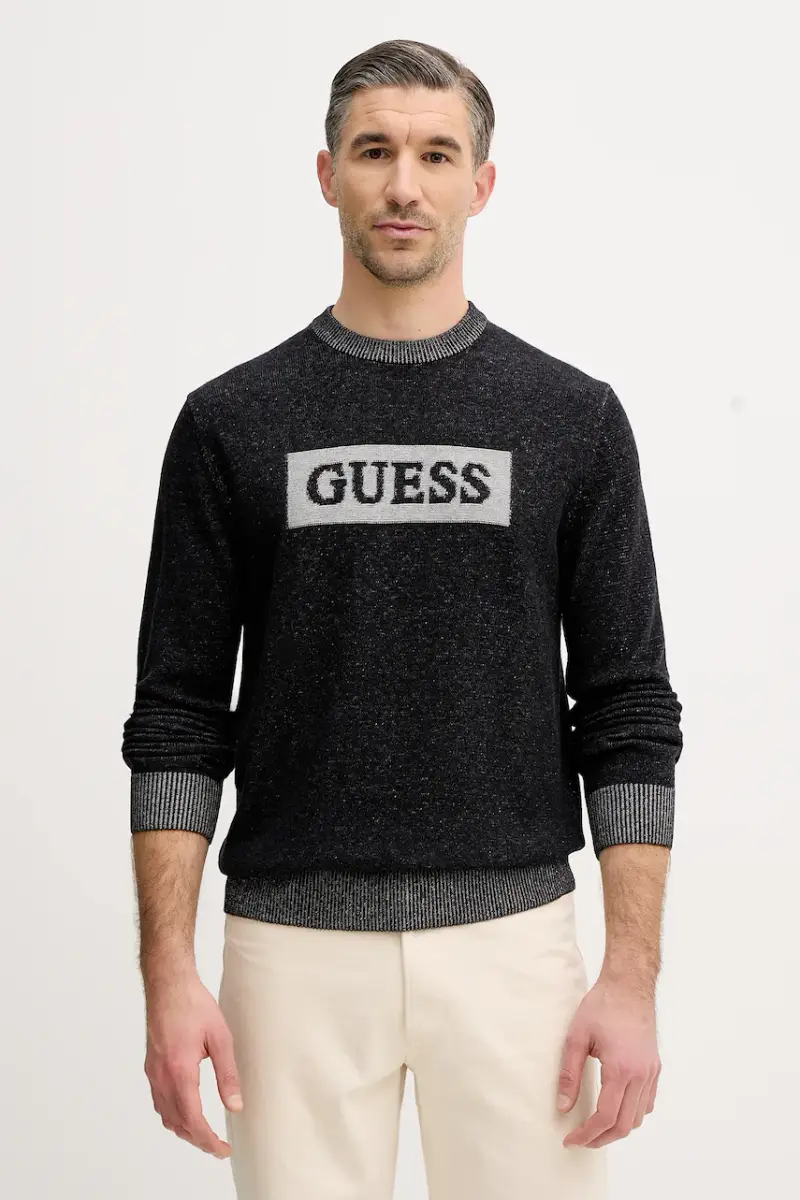 Guess maglione con lana JACK Nero