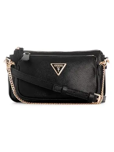 GUESS Noelle DBL Pouch Crossbody, Borsa Donna, Black, Unica